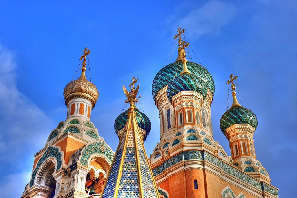 Orthodox Christians attend a liturgy on Christmas